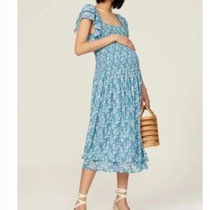 Hatch The Cosette Maternity midi Dress blue size 1